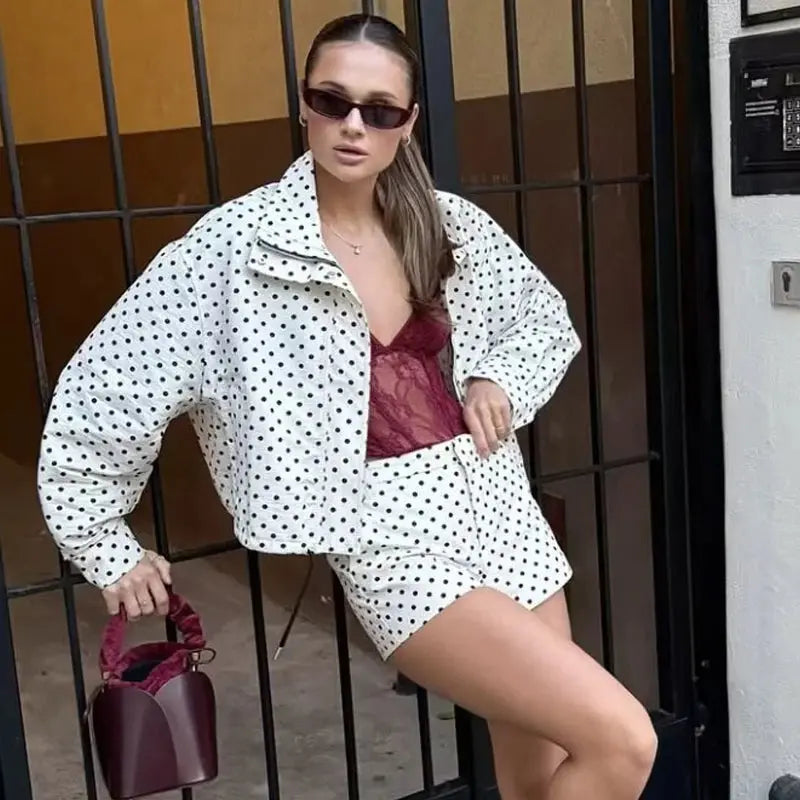 Women’s Polka Dot Bomber Jacket Novalie