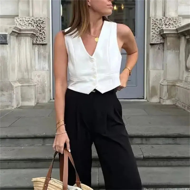 Tailored Cropped Vest Minha loja