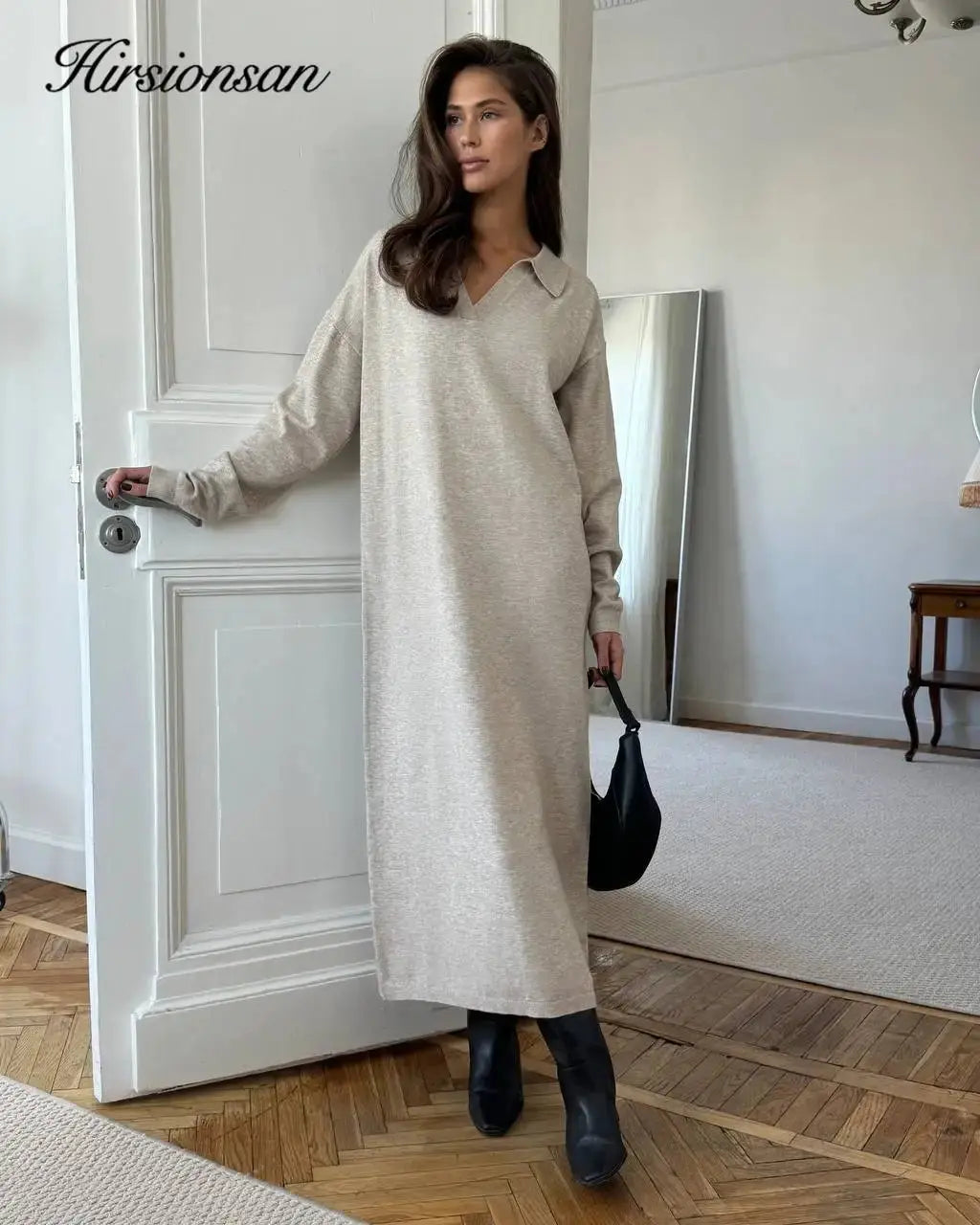 Women’s Polo Neck Knit Sweater Dress Novalie