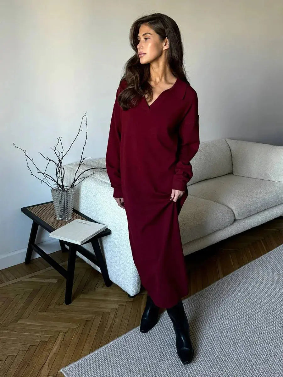 Women’s Polo Neck Knit Sweater Dress Novalie