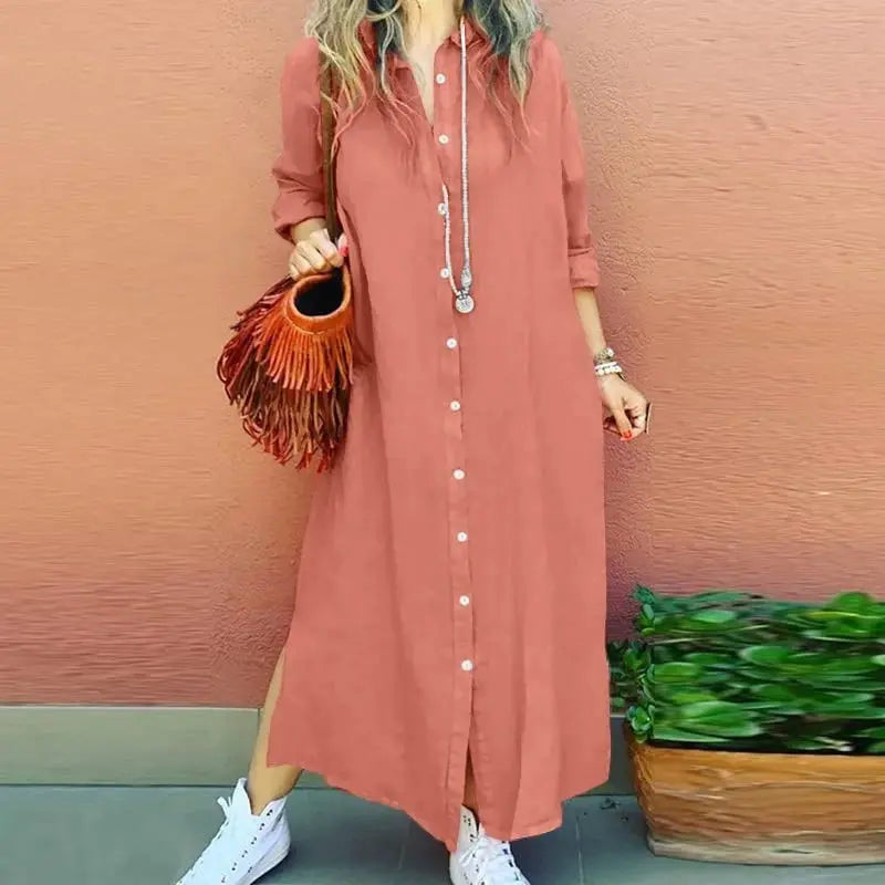 Fashion summer dress Long Summer Shirt Dress Novalie