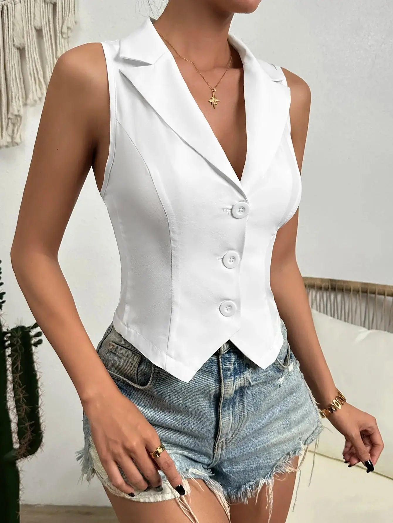 Women's Slim Casual Vest - Spring 2025 Fashion. Minha loja