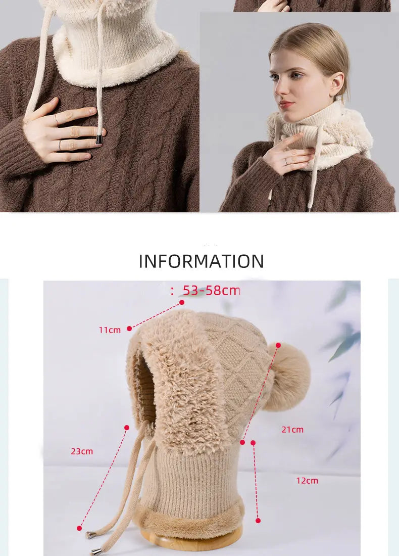 Winter Knitted Balaclava for Women Novalie