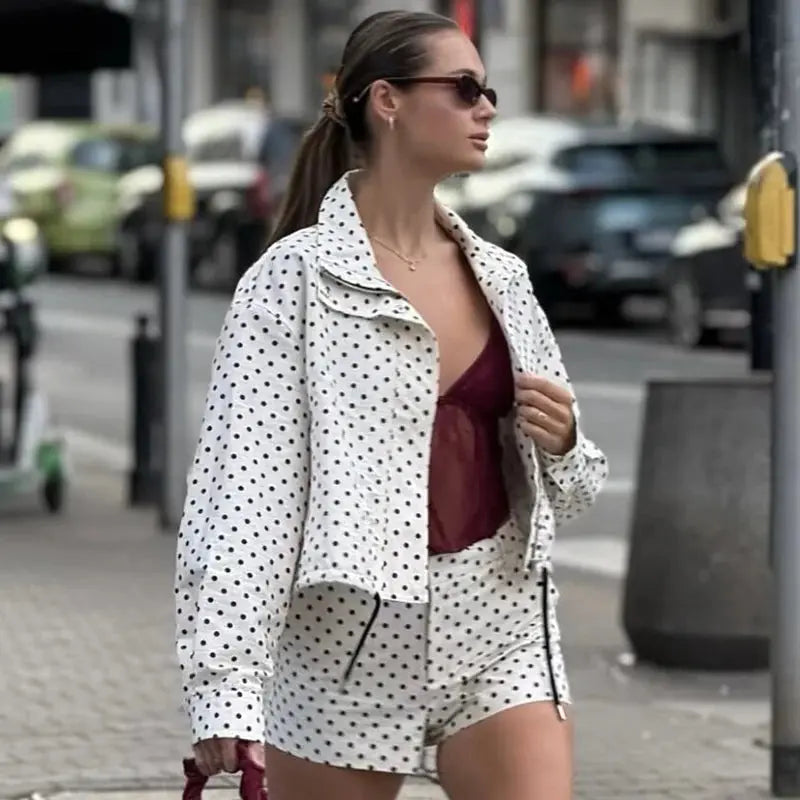 Women’s Polka Dot Bomber Jacket Novalie
