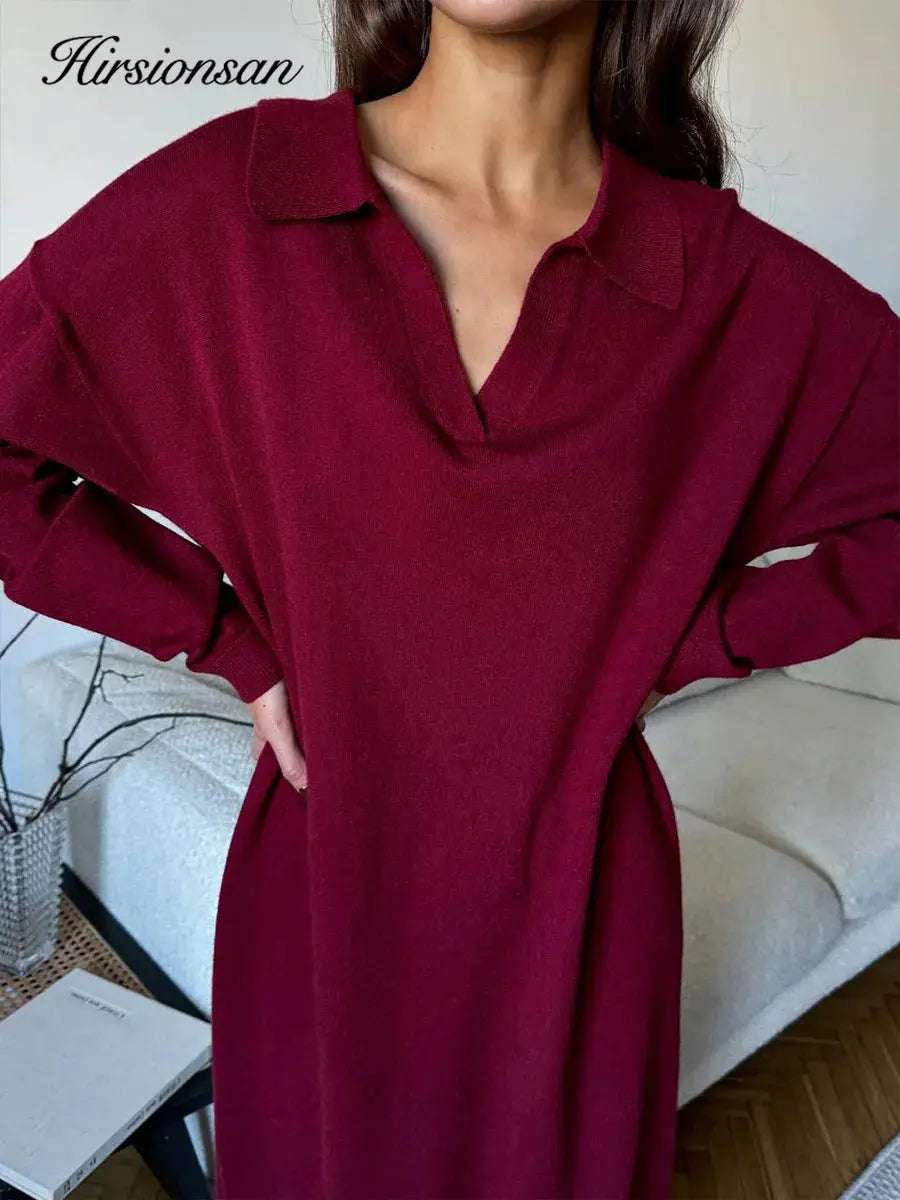 Women’s Polo Neck Knit Sweater Dress Novalie