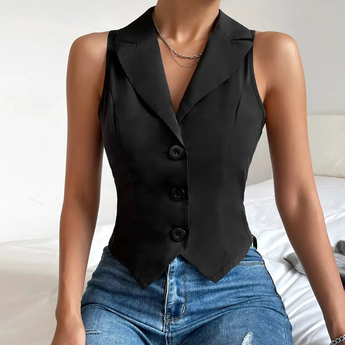 Women's Slim Casual Vest - Spring 2025 Fashion. Minha loja