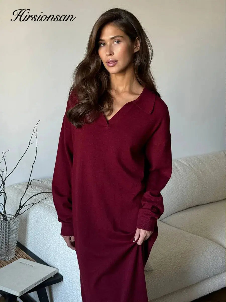 Women’s Polo Neck Knit Sweater Dress Novalie