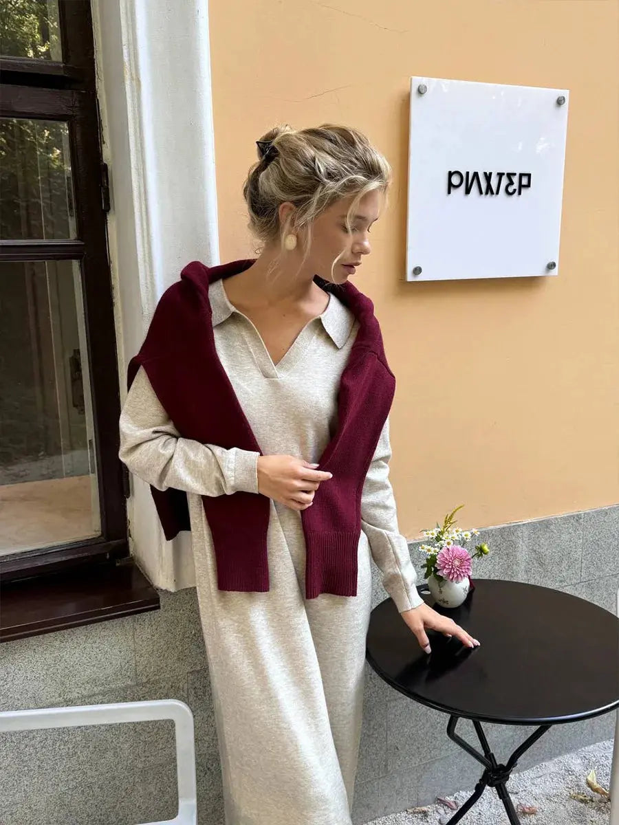 Women’s Polo Neck Knit Sweater Dress Novalie