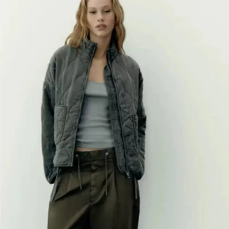 Women’s Cotton Quilted Jacket with Pockets Novalie