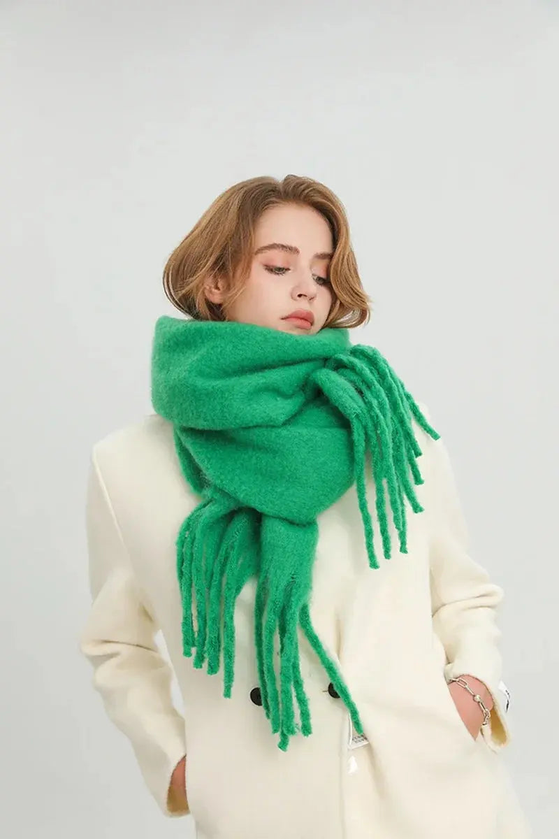 Winter Scarf for Women Cashmere Warm Solid Pashmina Blanket Wraps Female Thick Soft Bufanda Big Tassel Shawl Long Poncho Echarpe Novalie