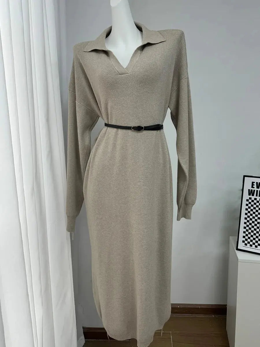 Women’s Polo Neck Knit Sweater Dress Novalie