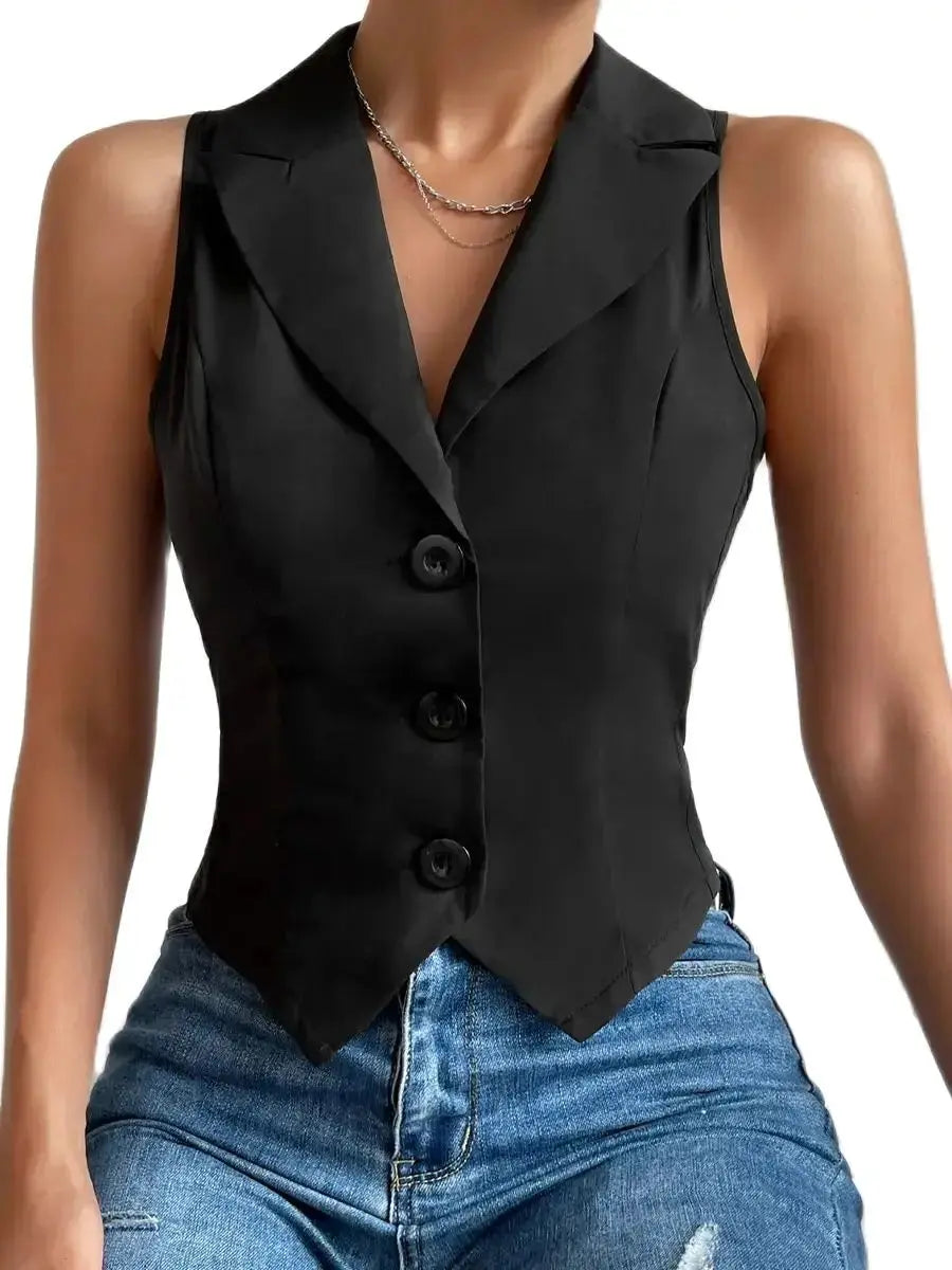 Women's Slim Casual Vest - Spring 2025 Fashion. Minha loja
