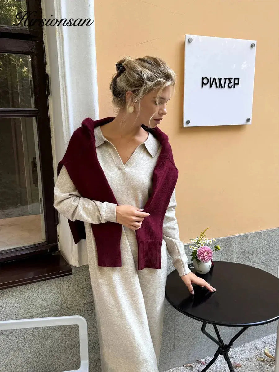 Women’s Polo Neck Knit Sweater Dress Novalie