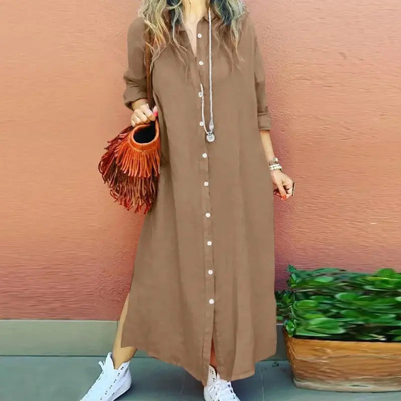 Fashion summer dress Long Summer Shirt Dress Novalie