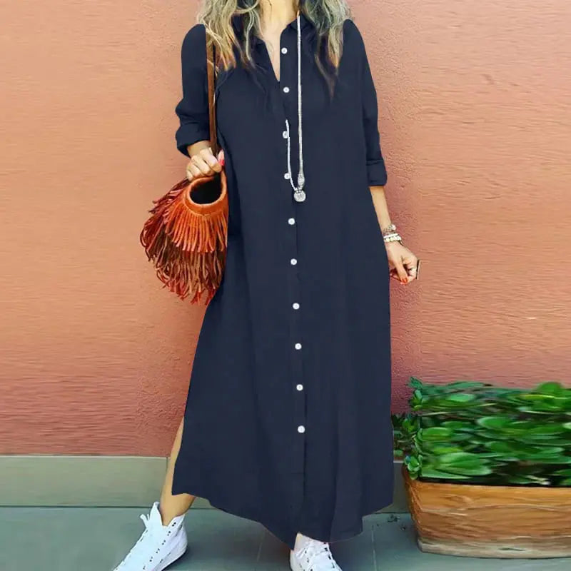 Fashion summer dress Long Summer Shirt Dress Novalie